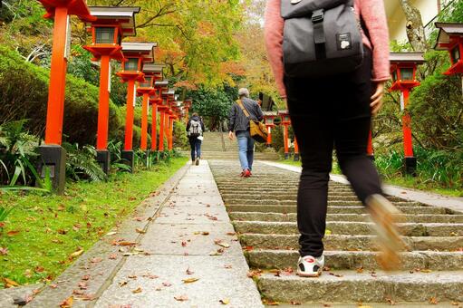 鞍馬寺　参道石段の写真