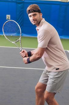 ラケットをかまえた男性 男性,外国人,テニスの写真素材