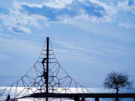海の見える公園 公園,遊具,海の写真素材