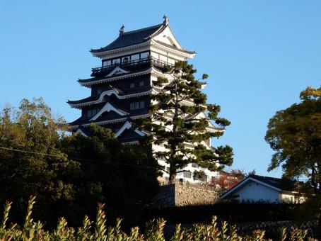【風景写真】福山城が見える風景 福山城,天守閣,天守の写真素材