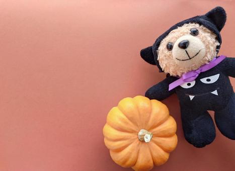 かぼちゃとハロウィンのテディベア かぼちゃとハロウィンのテディベア ハロウィン,テディベア,ぬいぐるみの写真素材