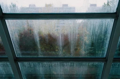 雨の日の窓ガラス 雨,雨天,悪天候の写真素材