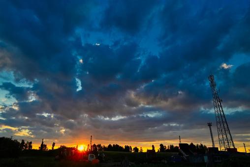 夕焼け 2025/8/3 夕焼け 2025/8/3 夕焼け,夕暮れ,夕方の写真素材