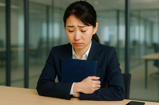 哀しむ営業女性の写真