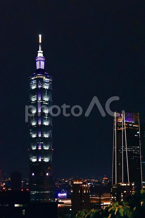 台湾・台北 象山から台北101の夜景 台湾,台北,象山の写真素材