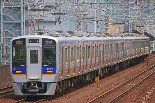南海電鉄 南海本線を走行する車両 南海電鉄 南海本線を走行する車両 南海電気鉄道,南海電鉄,南海電車の写真素材