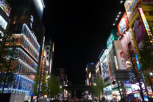 秋葉原電気街の夜景 秋葉原,日本,都会の写真素材