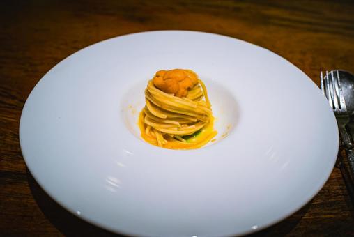 雲丹の冷製パスタの写真