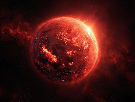爆発する恒星の表面:幻想的な宇宙の風景 爆発する恒星の表面:幻想的な宇宙の風景の写真