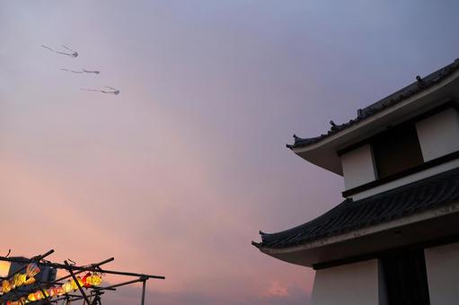 夕方のサンポート高松に揚がるベトナム凧 夕方のサンポート高松に揚がるベトナム凧の写真