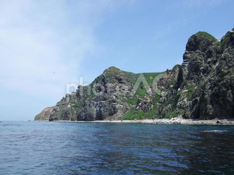 北海道・道北の天売島と海 北海道,道北,焼尻島の写真素材