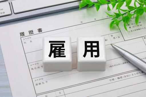 履歴書と雇用の文字 履歴書と雇用の文字 雇用,就職,採用の写真素材