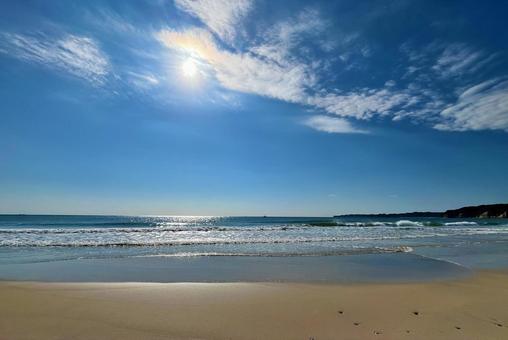 青い空と海 御宿,おんじゅく,海の写真素材
