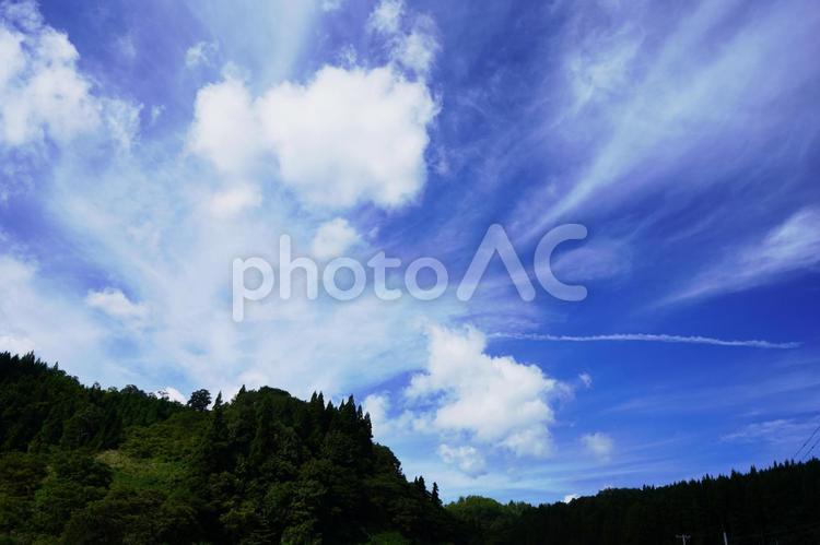 秋の空１ 秋,空,青空の写真素材