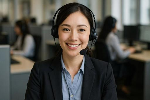 コールセンターの女性の写真