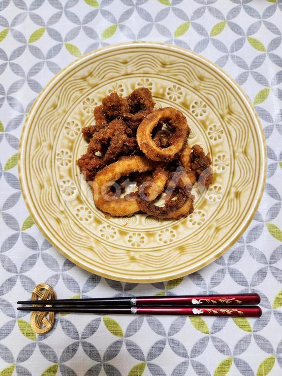 イカ唐揚げ１ イカ,唐揚げ,揚げ物の写真素材