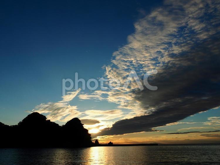 田子の夕暮れ 田子,伊豆,静岡の写真素材