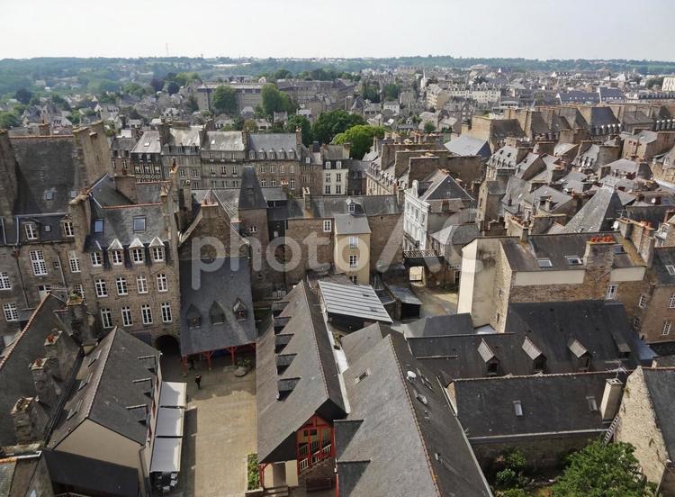 フランス　ディナン　時計台からの風景 フランス,ディナン,時計台の写真素材