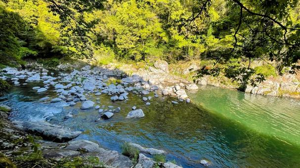 雄淵雌淵公園の奇石渓谷美 雄淵雌淵公園の奇石渓谷美 雄淵雌淵公園,佐賀市,古湯温泉の写真素材