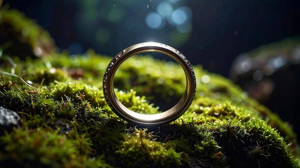 森の中に落ちていた不思議な指輪の写真
