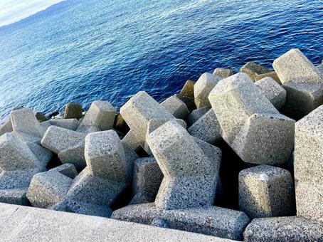海とテトラポット 海とテトラポットの写真