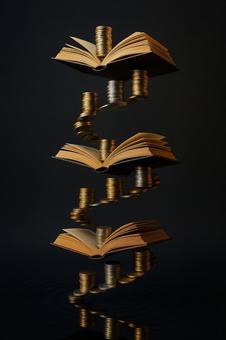 本と金貨(知識が導く富) 本と金貨(知識が導く富)の写真