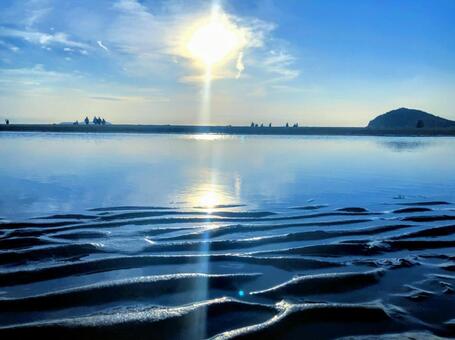 海と夕焼け 海と夕焼けの写真