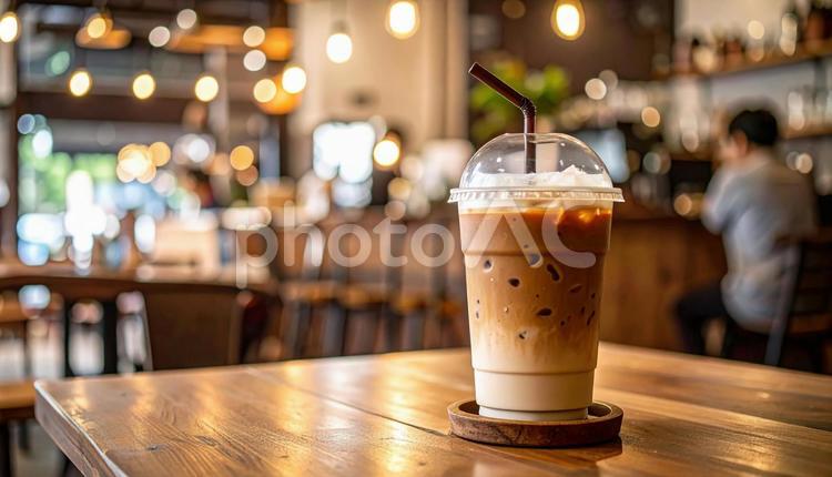 カフェのアイスカフェラテ アイスコーヒー,カフェオレ,アイスの写真素材