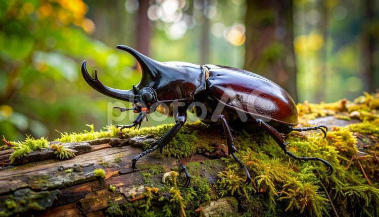 木の上のカブトムシ カブトムシ,昆虫,虫の写真素材