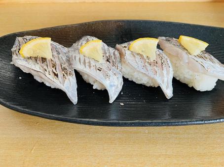 炙り太刀魚のにぎり寿司 太刀魚,刺身,魚の写真素材