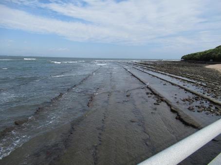 鬼の洗濯板 宮崎,青島,海の写真素材