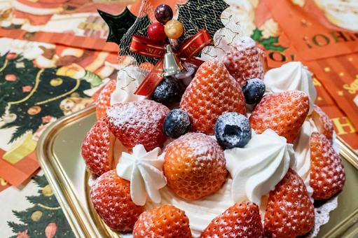 苺のタルトケーキ 苺のタルトケーキ クリスマス,クリスマスケーキ,苺の写真素材