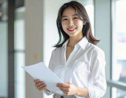 働く女性のポートレート 働く女性のポートレートの写真