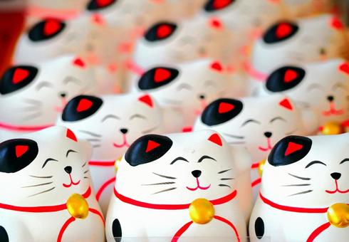 招き猫 健康 大吉 長寿 千万両 お土産 招き猫 健康 大吉 長寿 千万両 お土産 招き猫,縁起物,千客万来の写真素材