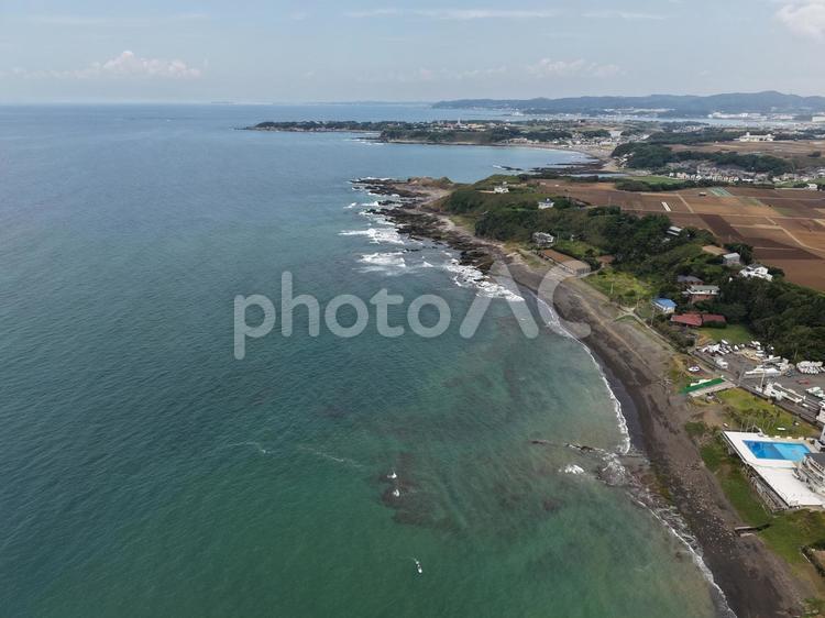 三浦・三戸浜海岸 三戸浜海岸,ドローン,空撮の写真素材