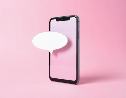 スマートフォンに吹き出し スマートフォンに吹き出しの写真