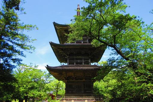 新潟県-五智国分寺-三重塔 新潟県-五智国分寺-三重塔 五智国分寺,寺,安国山の写真素材