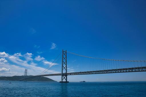 明石海峡大橋 明石海峡大橋 明石海峡大橋,橋,海の写真素材
