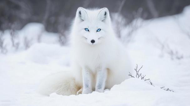 青い目の白狐の写真