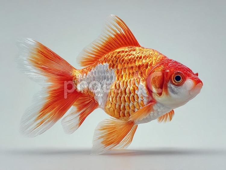 写実的な描写の美しい金魚 金魚,魚,生き物の写真素材