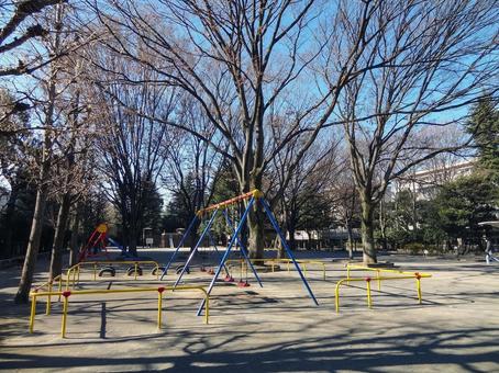 冬のこどものひろば公園 冬のこどものひろば公園 こどものひろば公園,木,空の写真素材