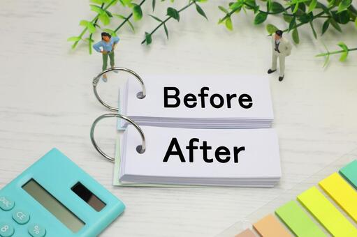 BeforeとAfter before,after,ビフォーアフターの写真素材