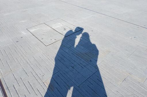 男女の影 男女の影の写真