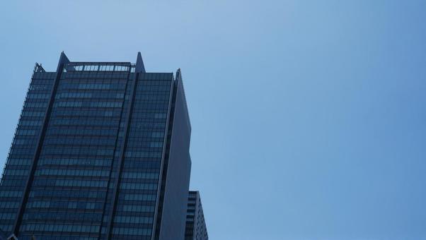 Photo, city center, building, blue sky, 