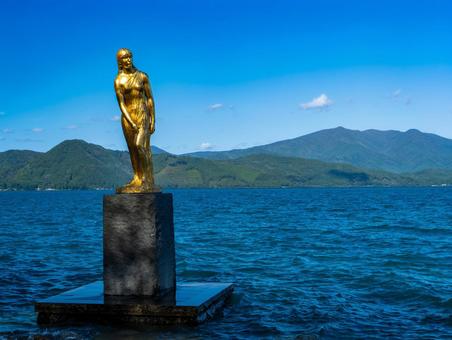たつこ像 たつこ像 田沢湖,秋田,湖の写真素材