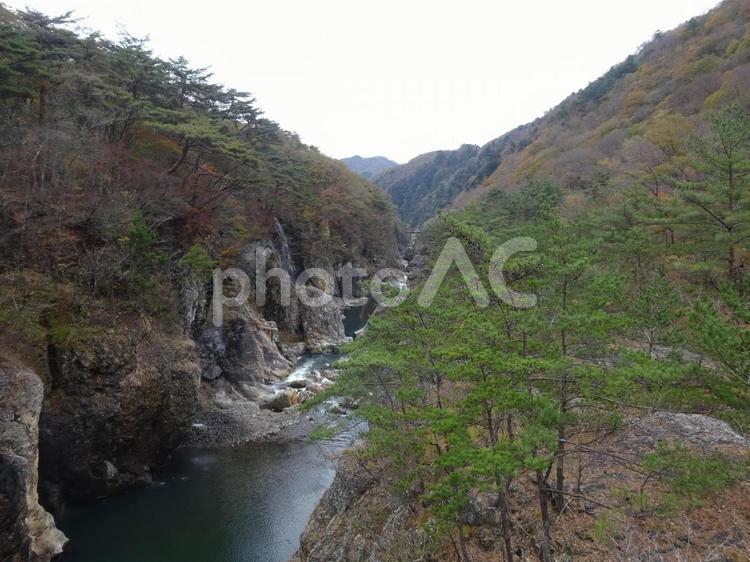 龍王峡（むささび橋周辺の風景） 龍王峡,むささび橋,風景の写真素材