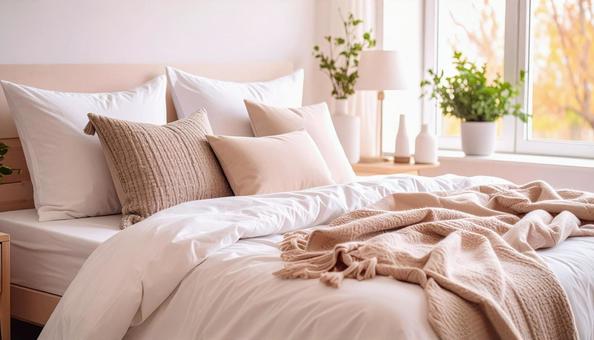 ベッドルーム／清潔感ある空間の写真