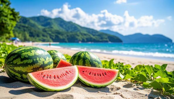 ビーチのスイカ 02	 ビーチのスイカ 02	の写真