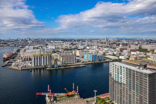 千葉港の港湾施設と市街地_01 港,千葉港,港湾施設の写真素材