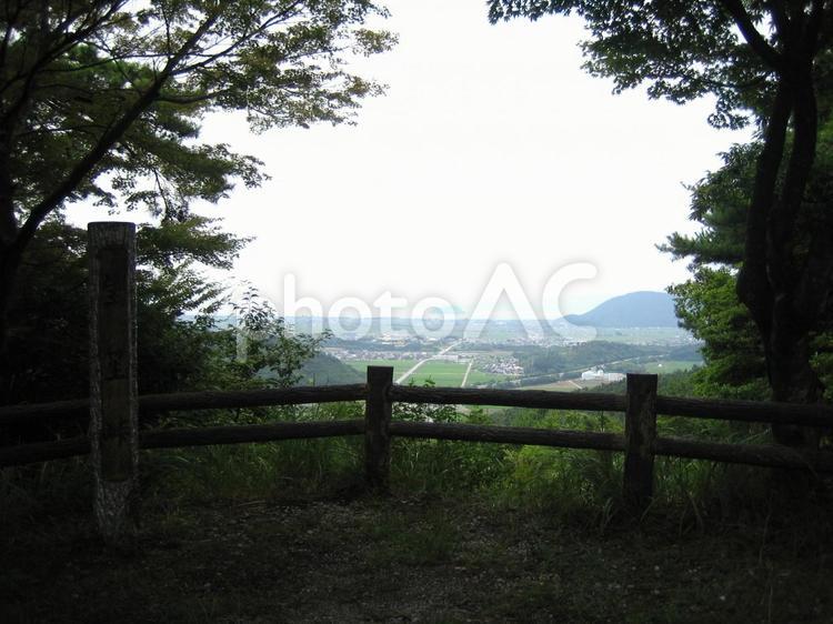 小谷城　望笙峠からの眺望　琵琶湖と竹生島 小谷城,小谷山,浅井長政の写真素材